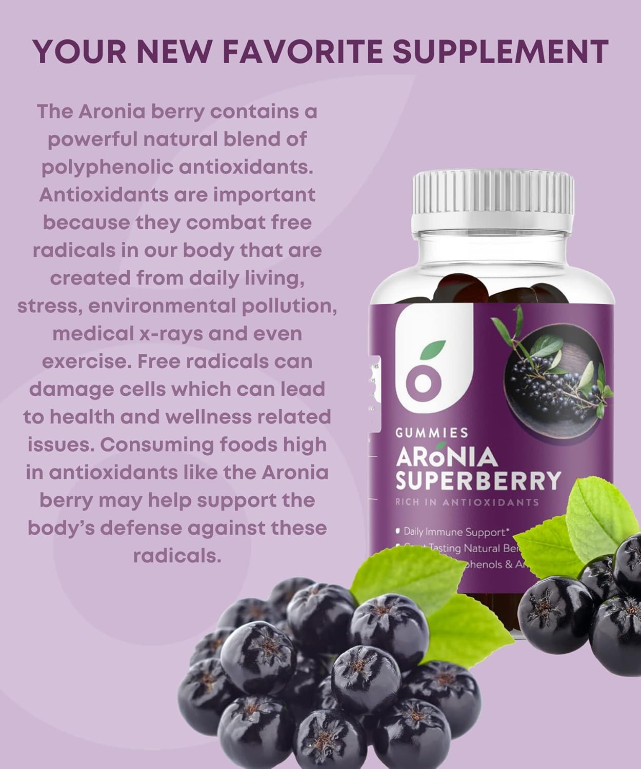 SuperBerry Aronia Gummies - Immune Support with Antioxidants, Better than Elderberry, Natural Berry Flavor - 60 Count