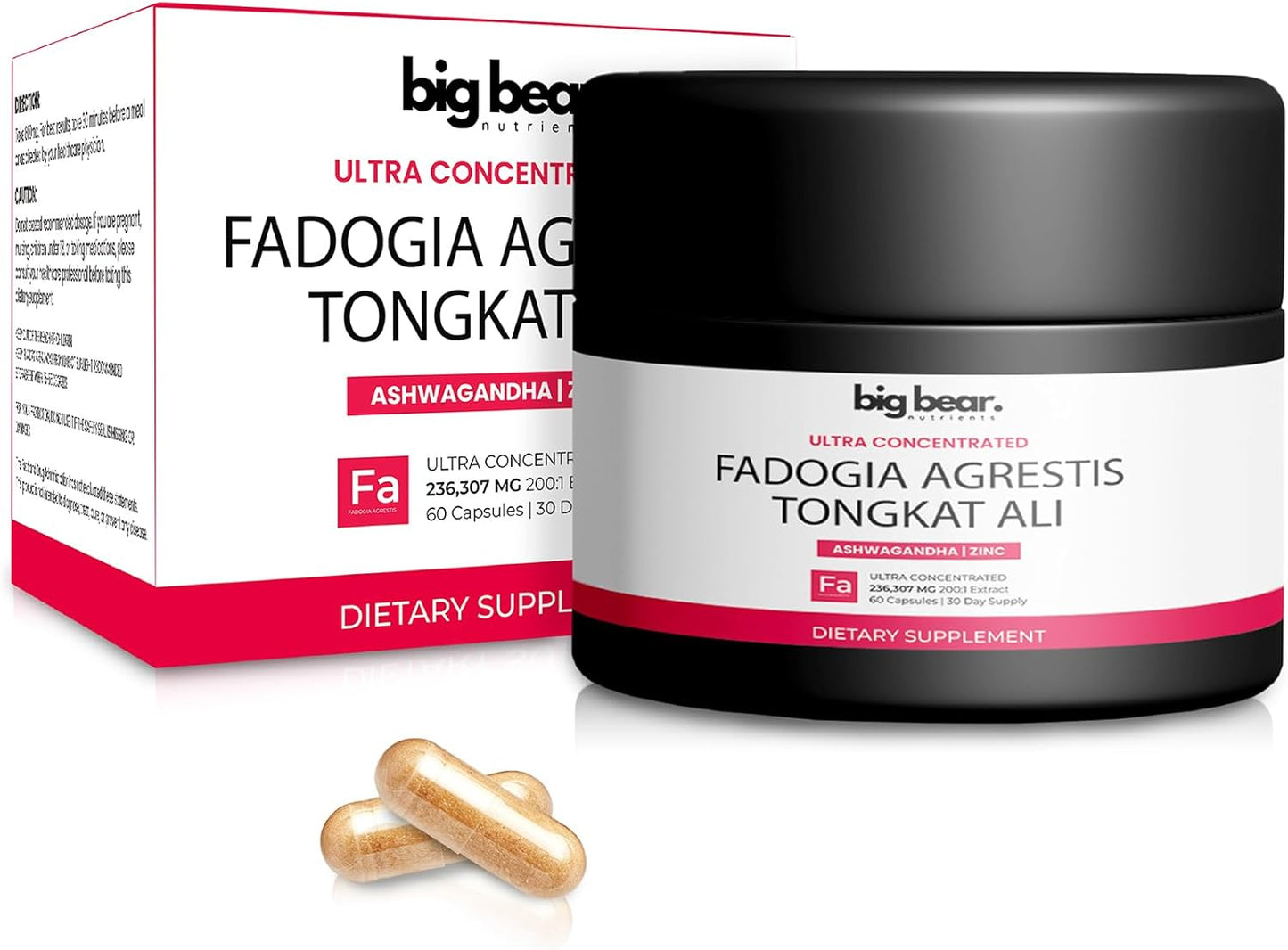Supercharge Stamina & Muscle Health with Fadogia Agrestis & Tongkat Ali - 120 Capsules - Made in USA