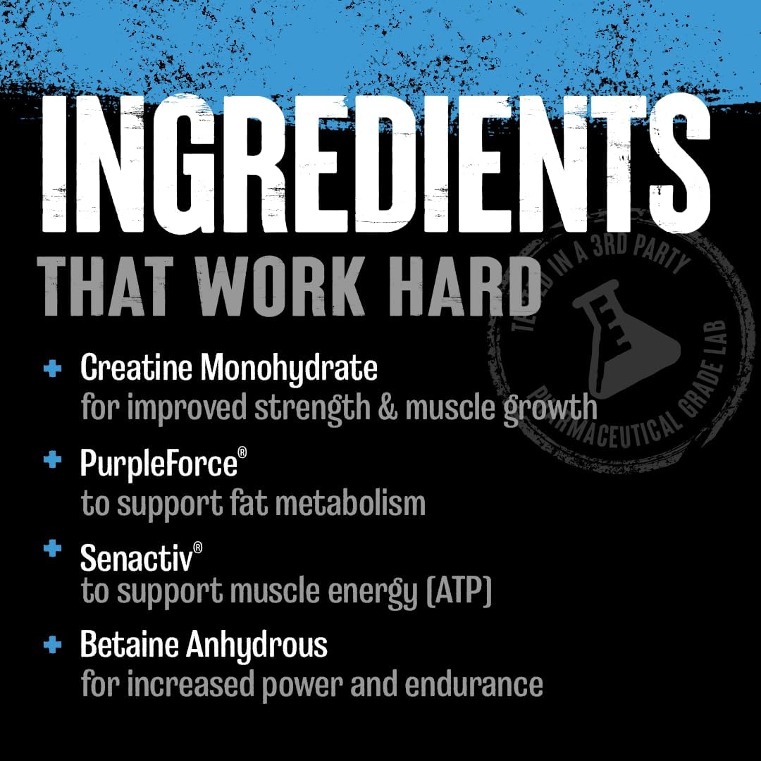Supercharged Animal Creatine Powder with Betaine Anhydrous & PurpleForce - Boost Endurance, Recovery - Watermelon Flavor