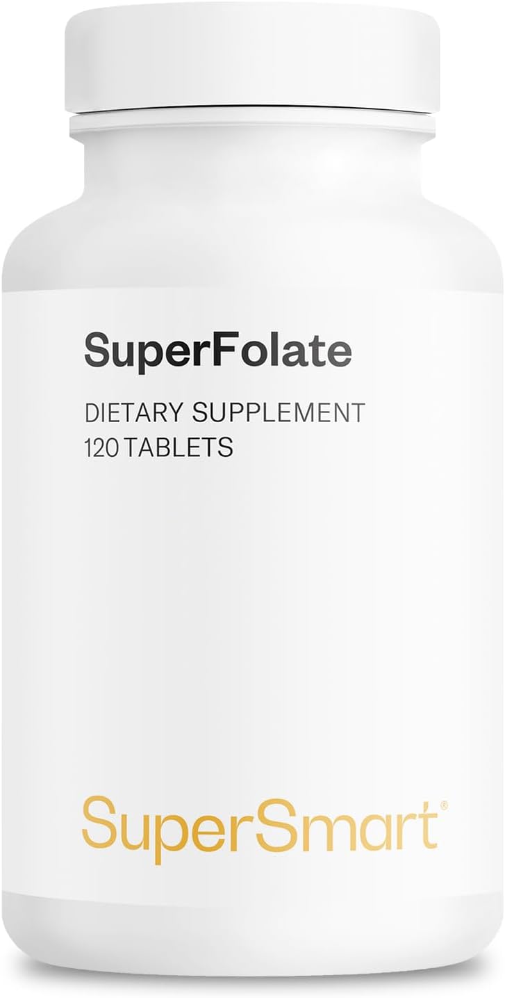 SuperFolate 400mcg - Bioavailable Quatrefolic 5-MTHF Supplement - Active Folate B9 - Non-GMO & Gluten Free - 120 Tablets