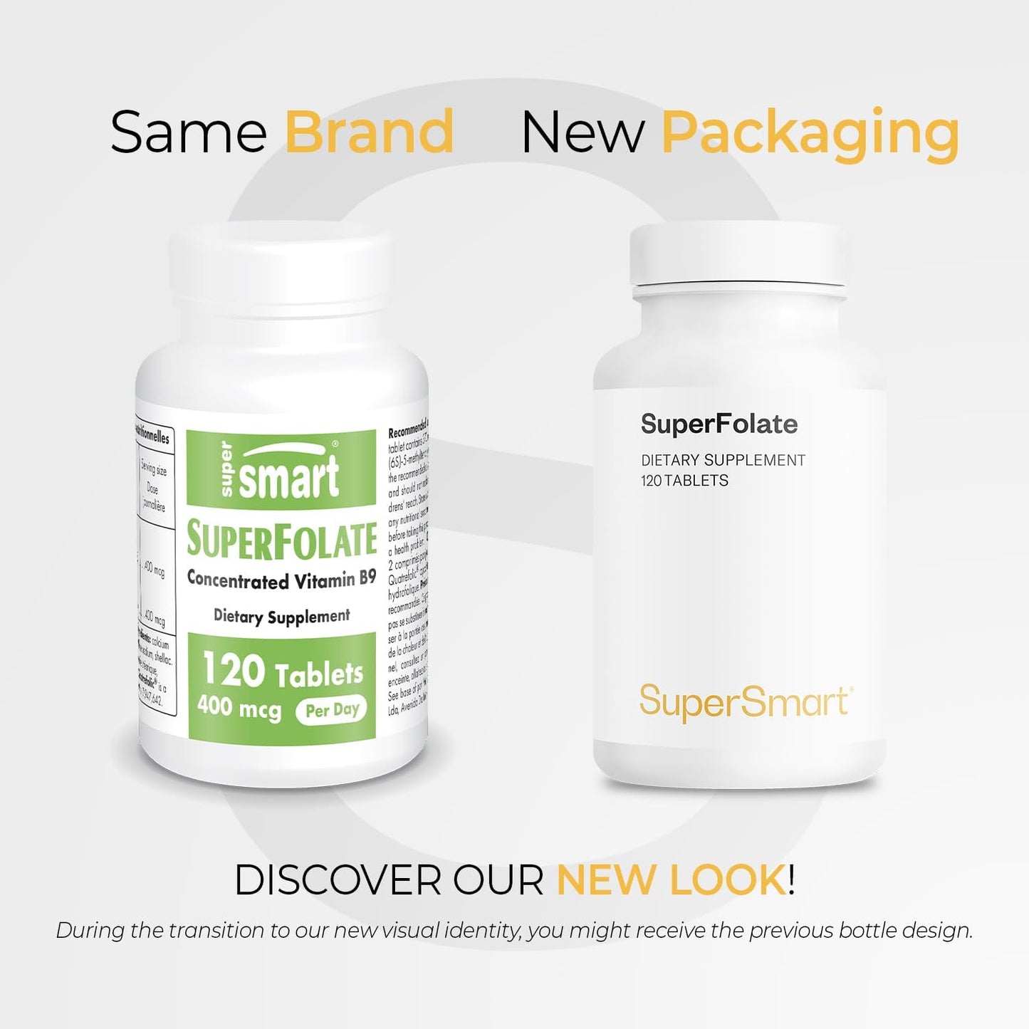 SuperFolate 400mcg - Bioavailable Quatrefolic 5-MTHF Supplement - Active Folate B9 - Non-GMO & Gluten Free - 120 Tablets