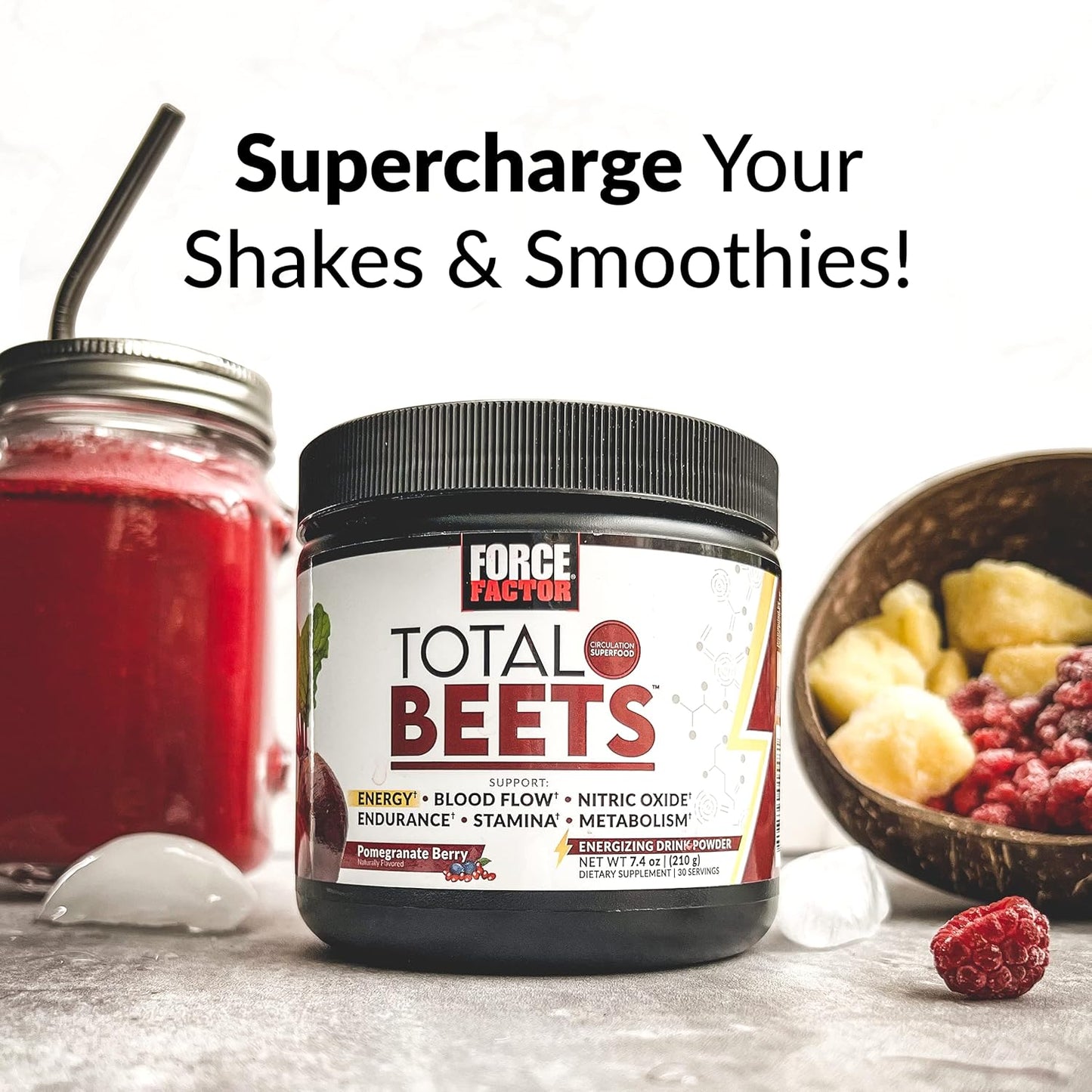 Superfood Beet Root Powder Energy Drink Mix 3-Pack - Boost Energy, Circulation, and Stamina - Heart Health Support - 90 Servings