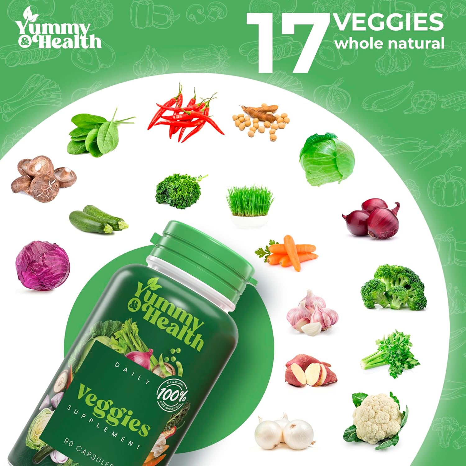 Superfood Fruit and Veggie Capsules - 90 of Each - Energy Boosting Health Supplement with Essential Vitamins and Minerals