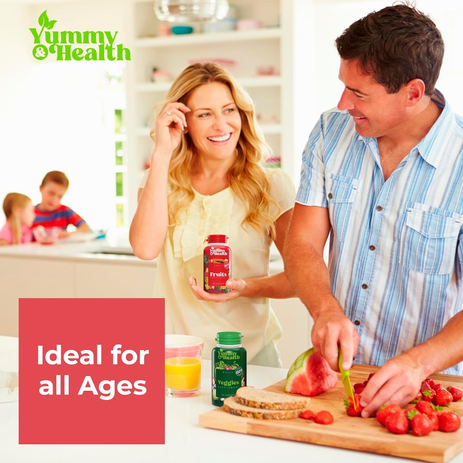 Superfood Fruit and Veggie Capsules - 90 of Each - Energy Boosting Health Supplement with Essential Vitamins and Minerals