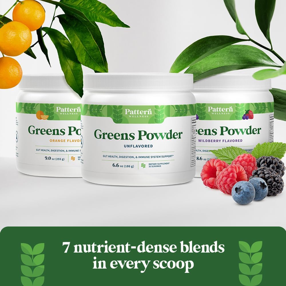 Superfood Greens Powder with Antioxidants, Enzymes, Probiotics, & Adaptogens for Gut Health, Digestion, & Immunity - 30 Servings - 6.6 oz