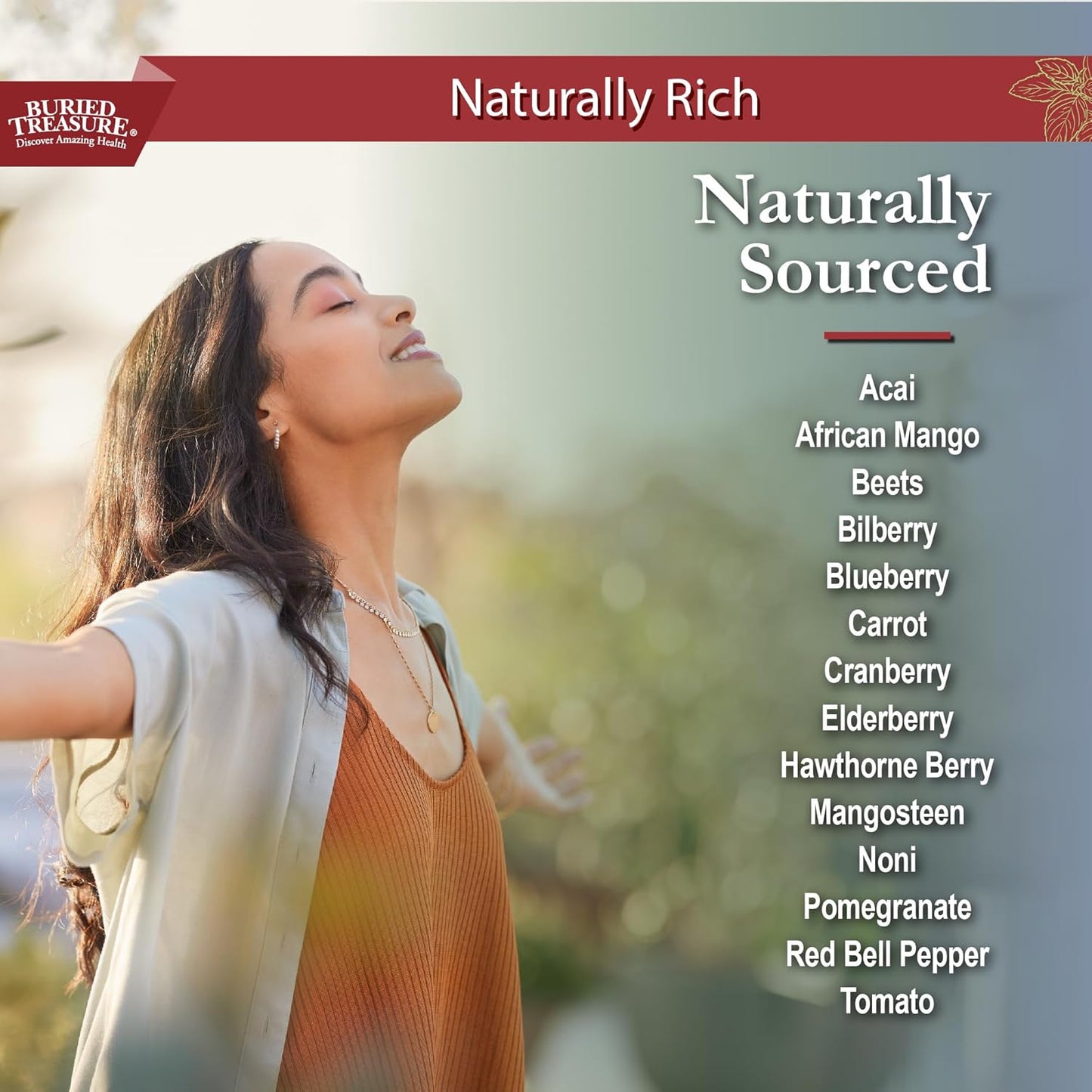 SuperFood Powder with Antioxidants, Beet Root, Elderberry, Green Tea - Liquid Reds Fusion - Vegan Amino Acids & Prebiotics - Buried Treasure Red20