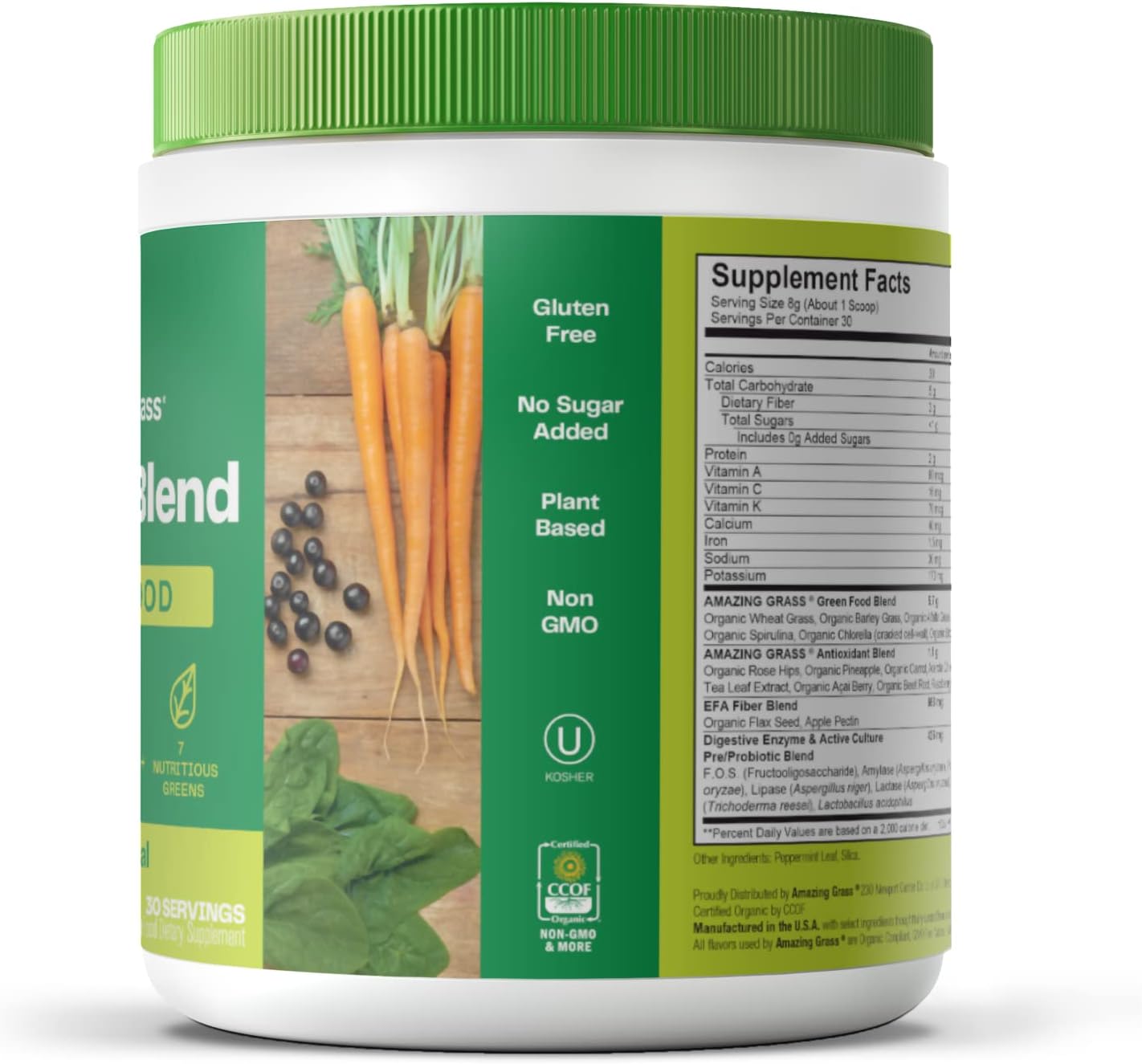 Superfood Smoothie Mix: Amazing Grass Greens Detox & Digest Blend for Energy Boost & Cleansing