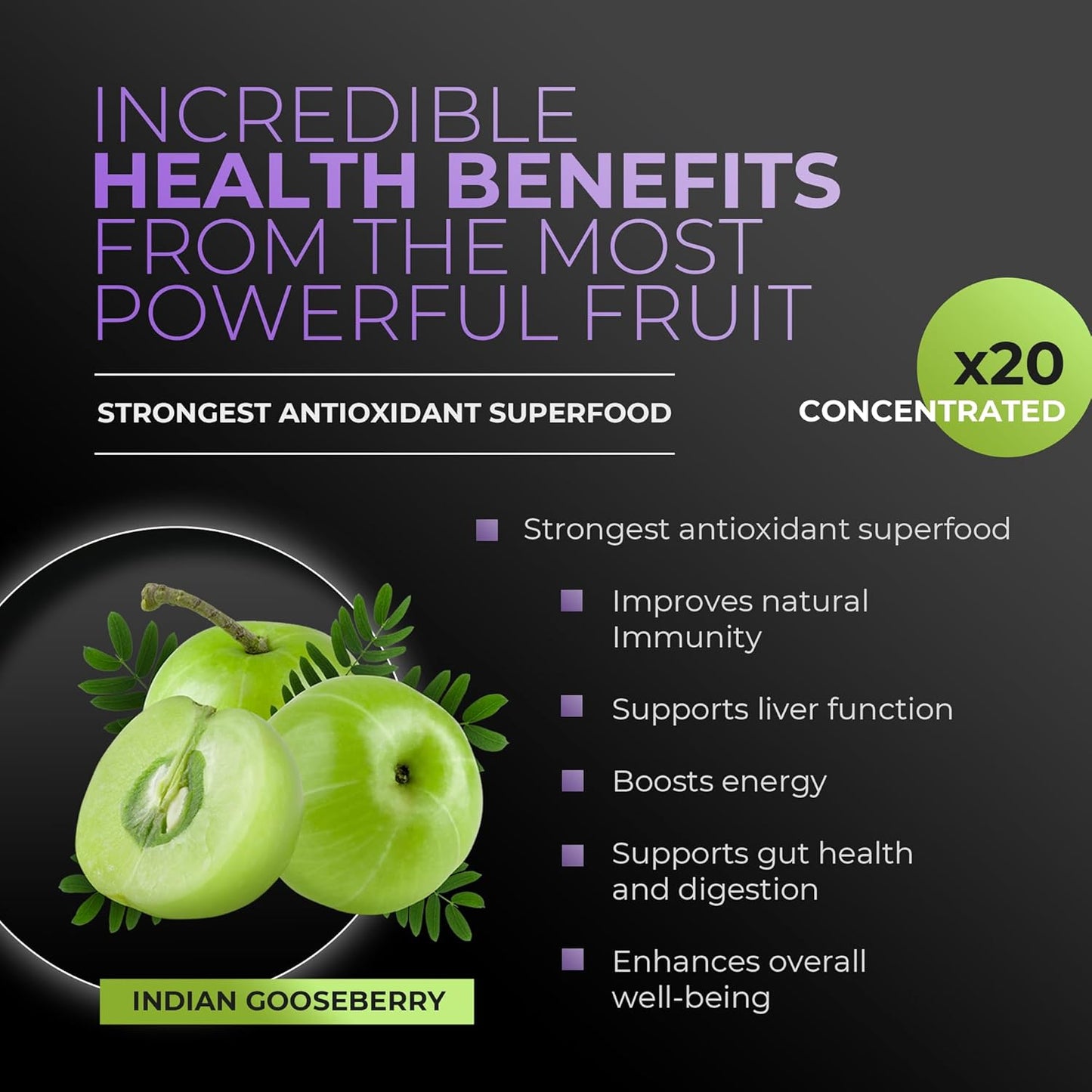 Superfood Supplement: Amla Green Amla Powder & Elderberry Immunity Blend - 20x Concentrated Amla - Immune Support with Ginger, Cinnamon, Peppermint - 30 Servings