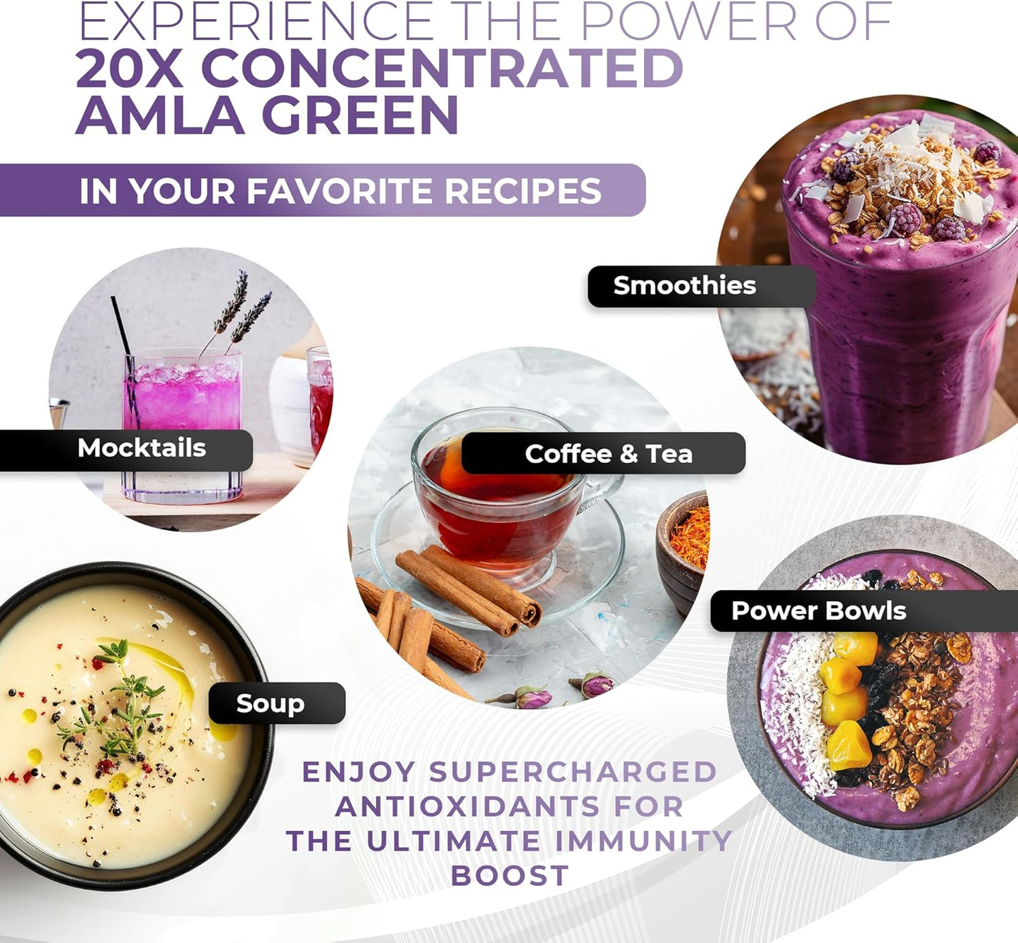 Superfood Supplement: Amla Green Amla Powder & Elderberry Immunity Blend - 20x Concentrated Amla - Immune Support with Ginger, Cinnamon, Peppermint - 30 Servings