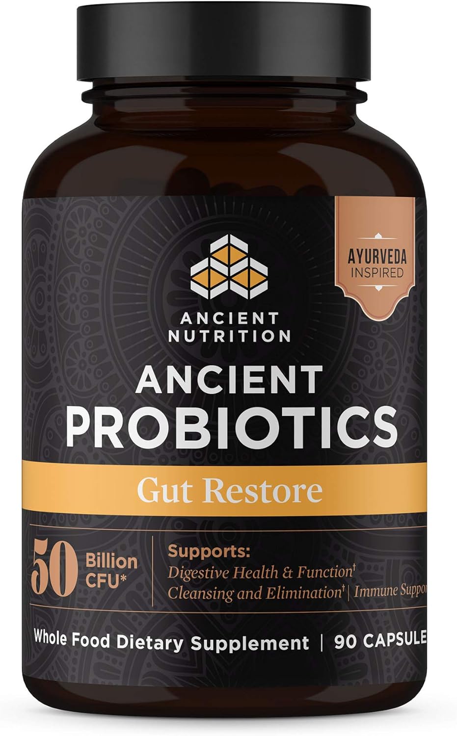 Superfoods Blend Probiotics with Ginger & Fenugreek for Digestive Support - 90ct, 50 Billion CFUs/serving, Reduces Diarrhea, Constipation, Gas, Bloating