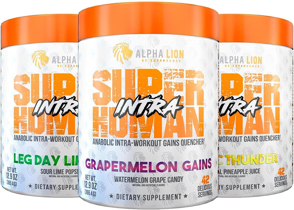 Superhuman Intra Workout Powder with Amino Acids, BCAA, Electrolytes & Hydration Mix - Tropical Pineapple Juice Flavor (42 Servings)