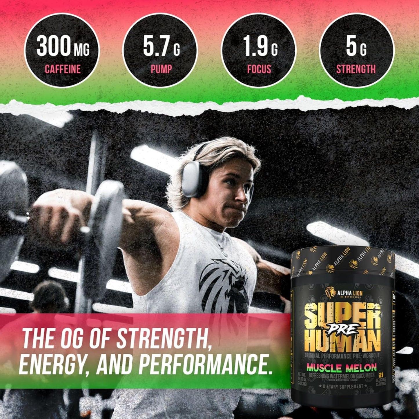 Superhuman Pre & Post Workout Bundle for Sustained Energy, Focus, Muscle Growth & Volume - Muscle Melon & Gainy Smith Apple