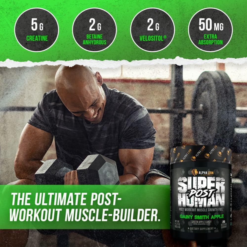 Superhuman Pre & Post Workout Bundle for Sustained Energy, Focus, Muscle Growth & Volume - Muscle Melon & Gainy Smith Apple