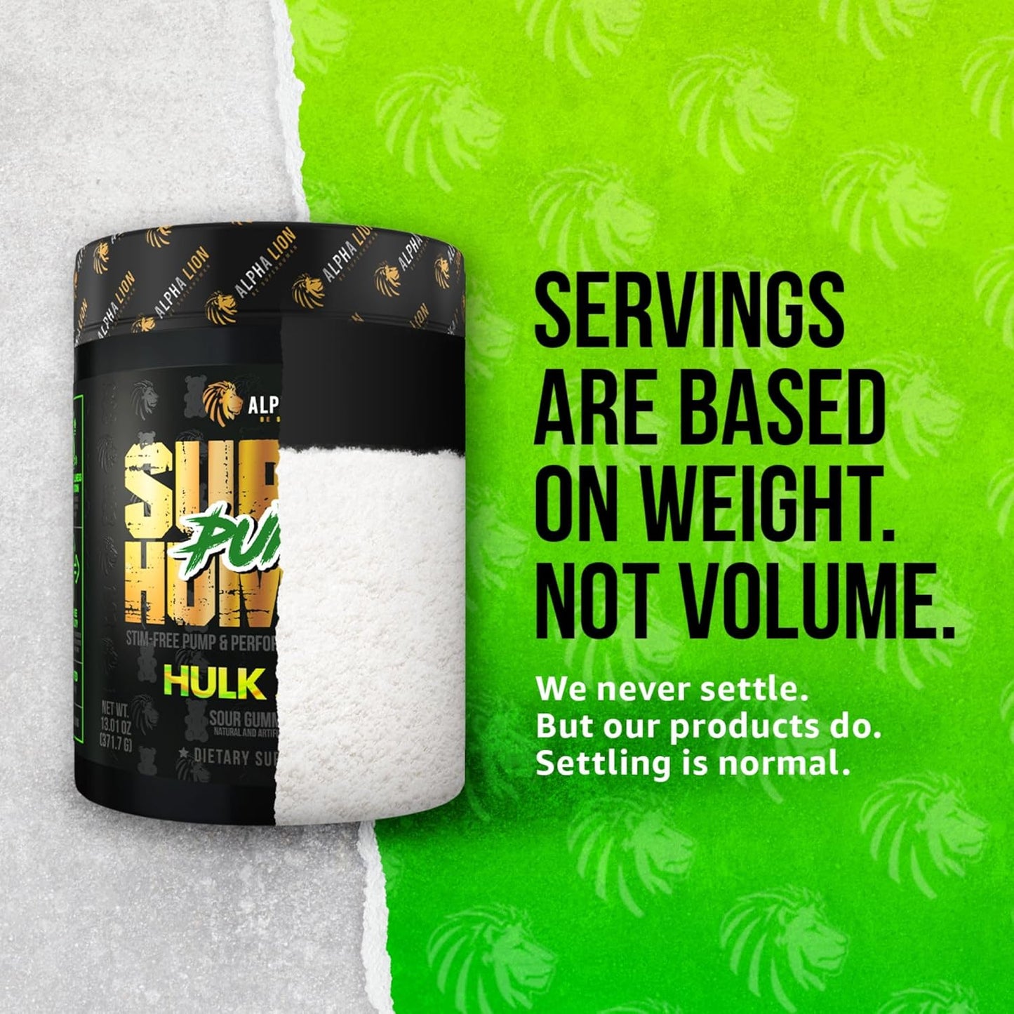 Superhuman Pump Pre Workout Powder - Nootropic, Stim-Free, Nitric Oxide Booster, Muscle Gainer, Energy & Focus - 42 Servings, Hulk Juice Flavor