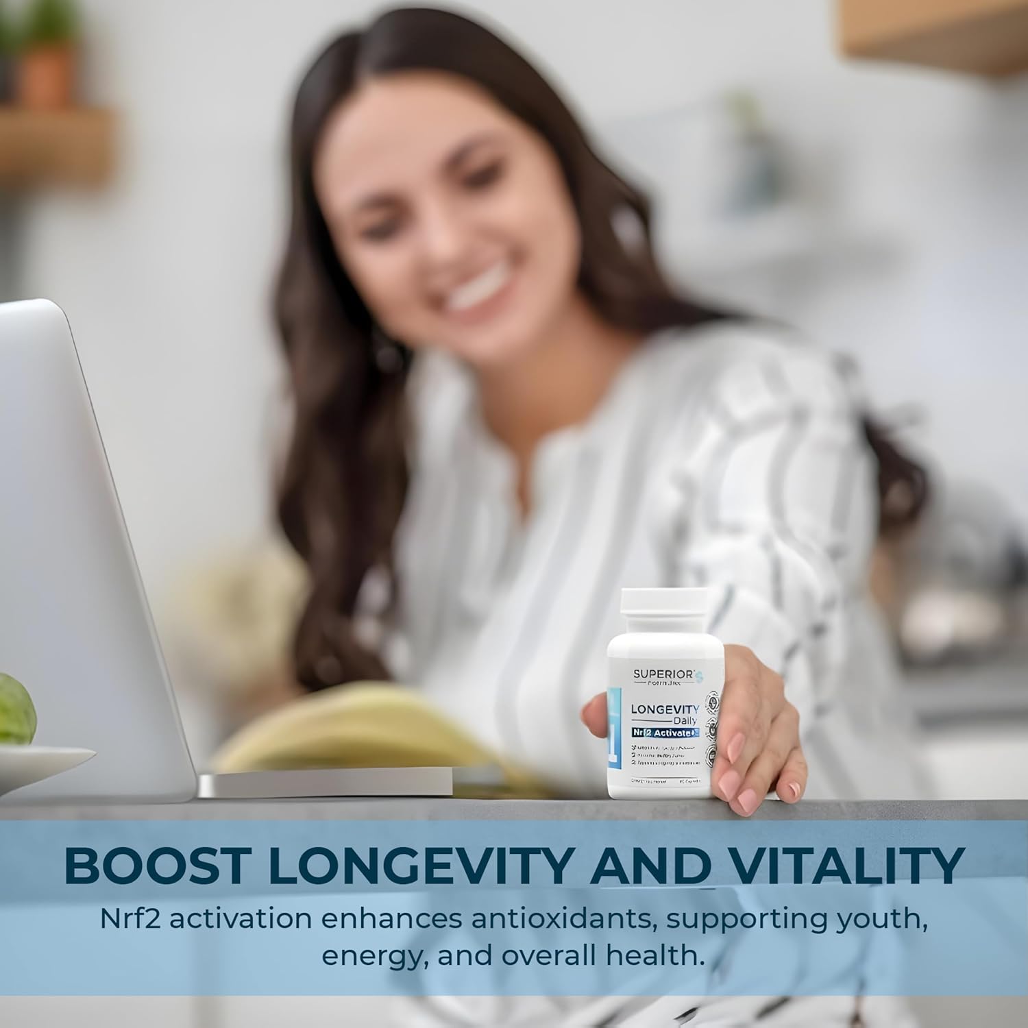 Superior Formulas Longevity Daily Nrf2 Activator Antioxidant Supplement - 60 Capsules, Non-GMO for Healthy Cell Support & Aging