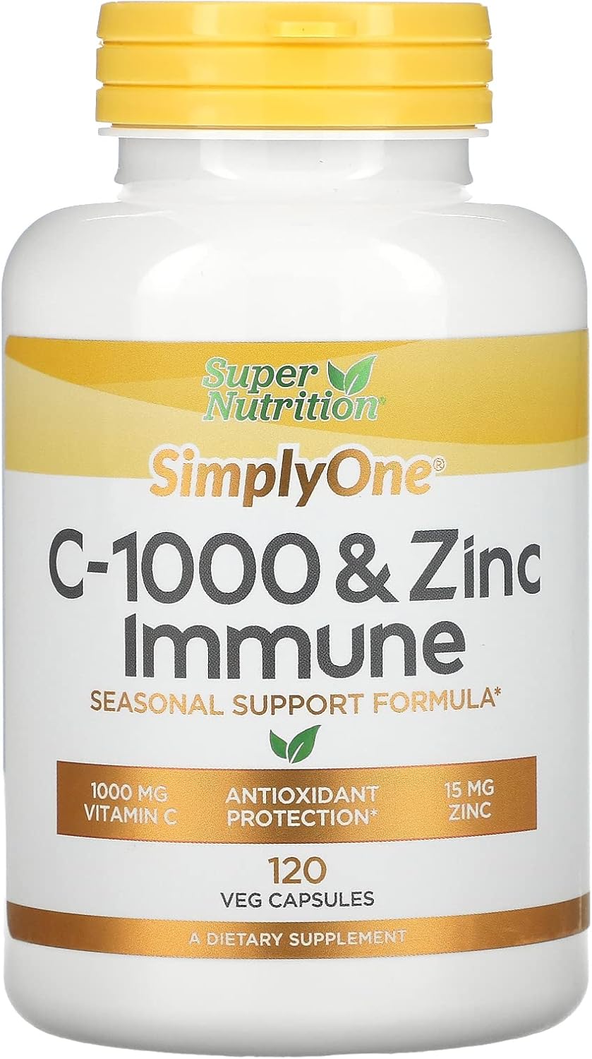 SuperNutrition C-1000 and Zinc Immune Support Formula - Antioxidant Protection - 120 Day Supply
