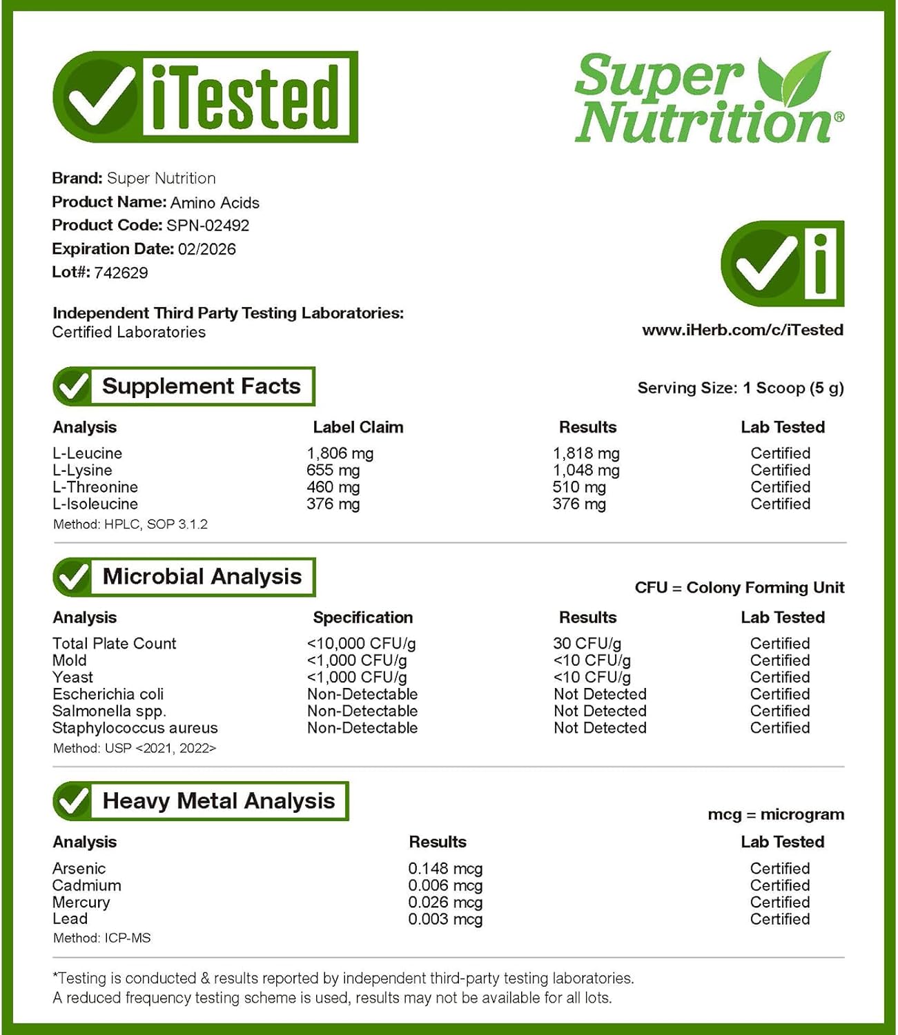 SuperNutrition Leucine Enriched Essential Amino Acids Powder - Unflavored - 10.58 oz (300 g)