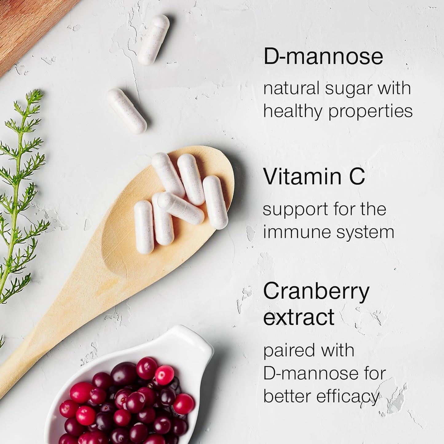 SuperSelf D-Mannose Capsules - 1000mg with Cranberry Extract & Vitamin C - 60 Capsules - UTI Support for Men & Women - Vegan & Non-GMO - Fast-Acting Urinary Tract Health