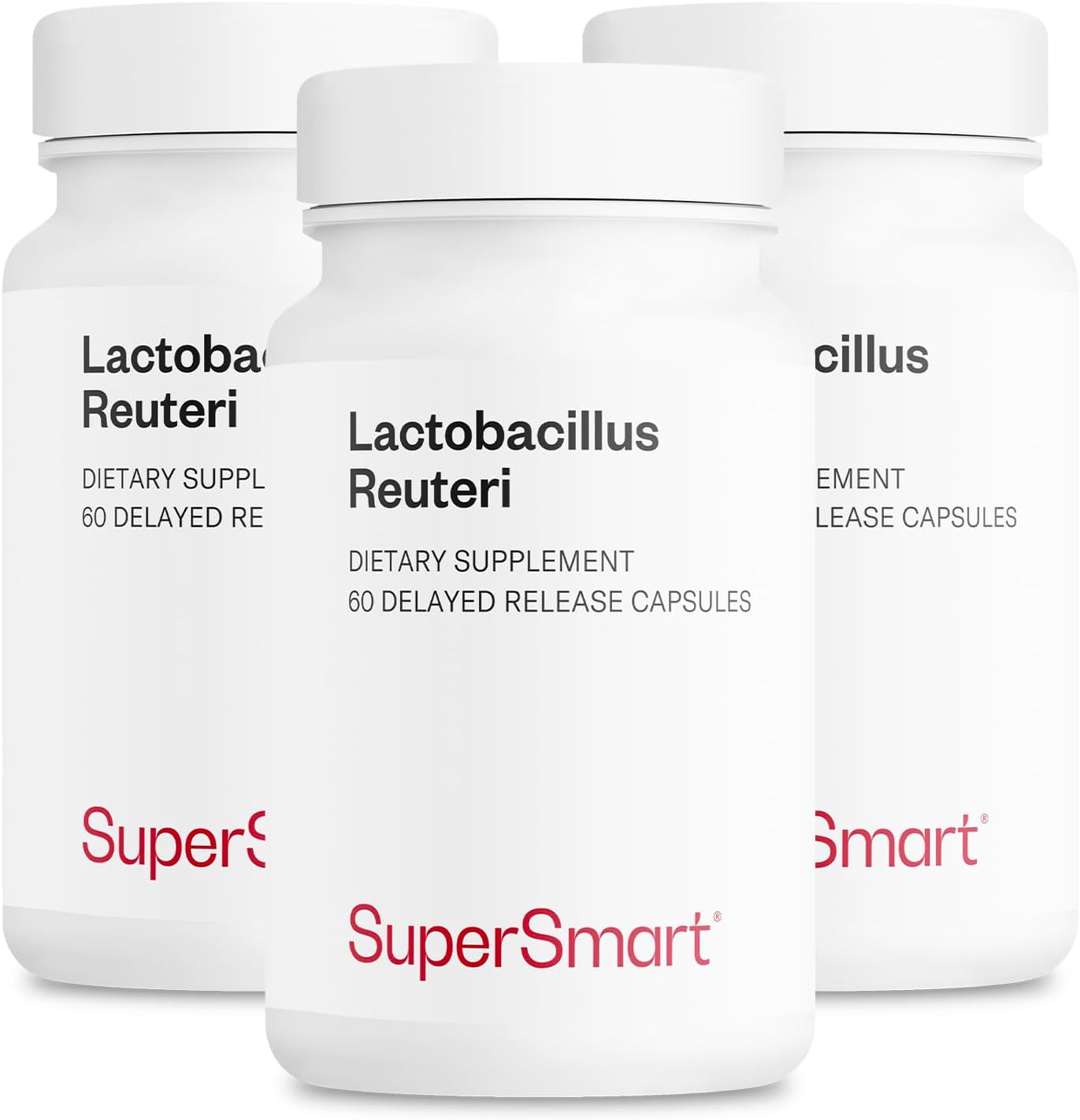 Supersmart Lactobacillus Reuteri Probiotic Supplement - 5 Billion CFU Daily - Non-GMO & Gluten Free - 180 DR Capsules