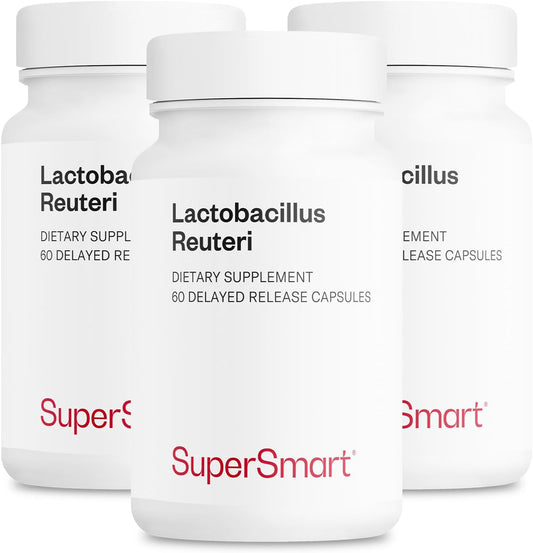 Supersmart Lactobacillus Reuteri Probiotic Supplement - 5 Billion CFU Daily - Non-GMO & Gluten Free - 180 DR Capsules