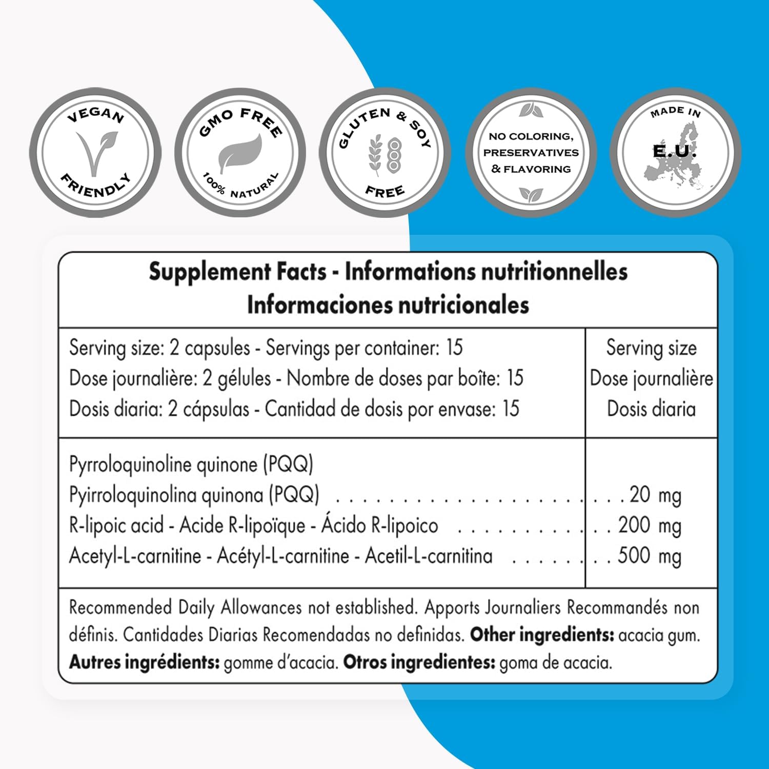 Supersmart Mitochondrial Formula with PQQ | Anti-Aging & Cell Rejuvenation | Non-GMO & Gluten Free | 30 Vegetarian Capsules