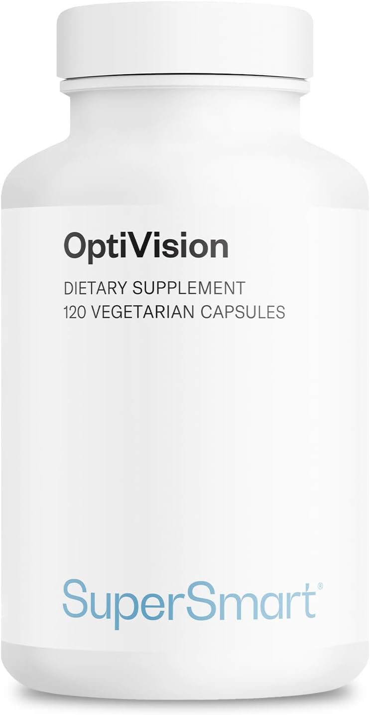 Supersmart OptiVision: Advanced Eye Supplement with Bilberry, Black Currant, Lutein, Zeaxanthin, Astaxanthin - Non-GMO, Gluten-Free - 120 Capsules