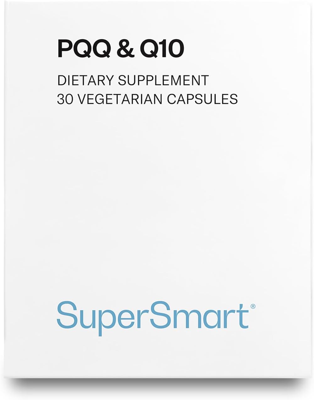 Supersmart PQQ & CoQ10 Capsules - Antioxidant for Mitochondrial Protection & Anti-Aging - Non-GMO, Gluten-Free - 30 Vegetarian Capsules