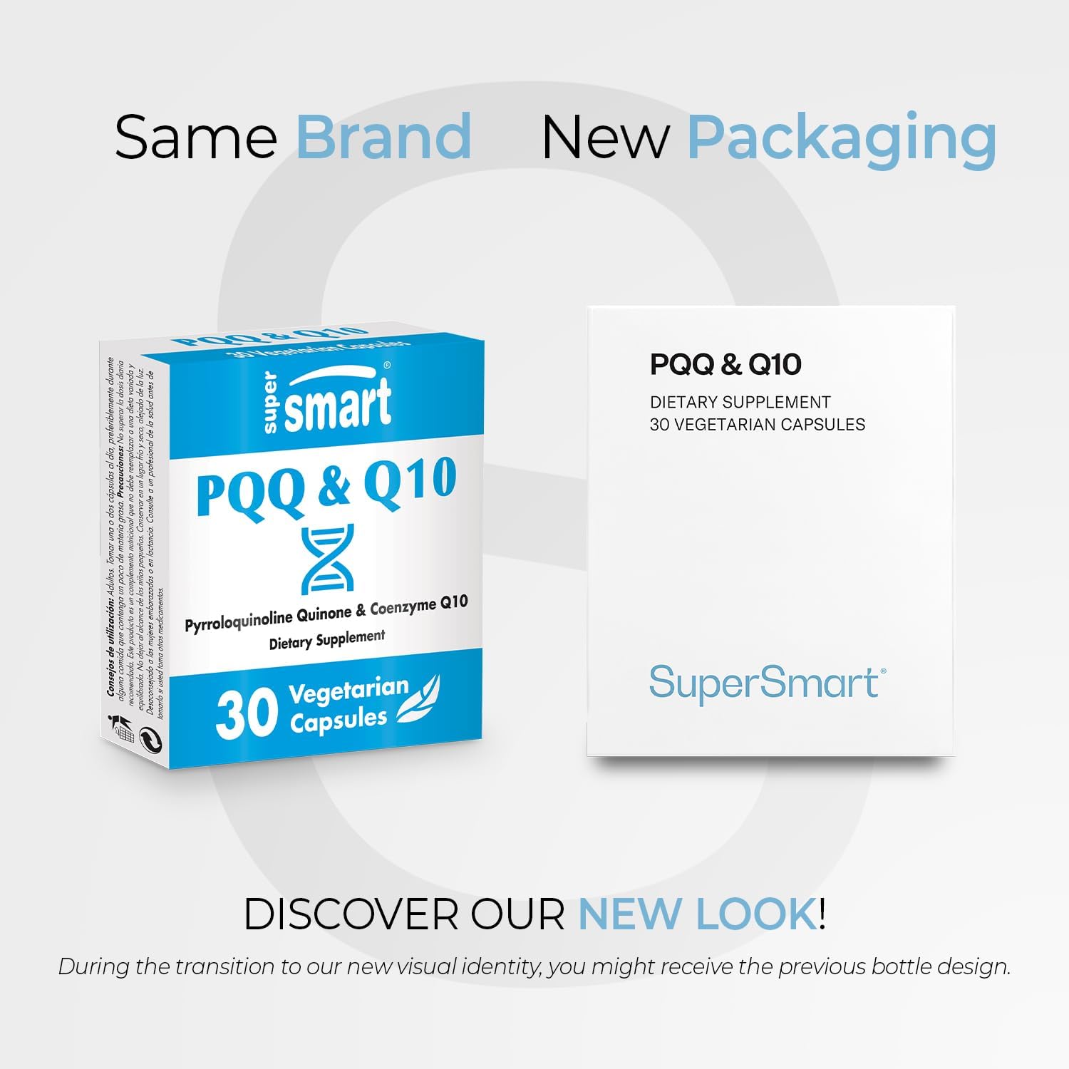 Supersmart PQQ & CoQ10 Capsules - Antioxidant for Mitochondrial Protection & Anti-Aging - Non-GMO, Gluten-Free - 30 Vegetarian Capsules