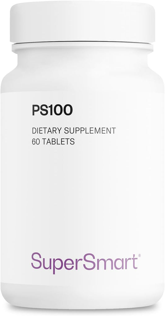 Supersmart PS100 Supplement 300mg Daily - Brain Health & Memory Support - Non-GMO, Gluten-Free - 60 Tablets