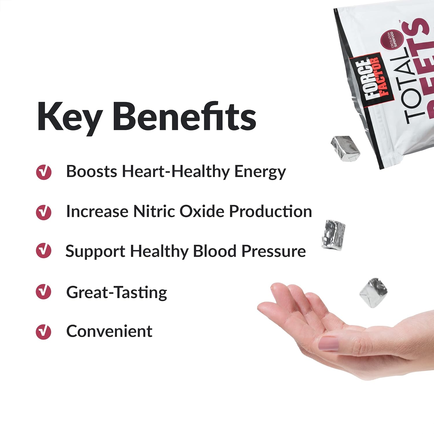 Support heart health with Force Factor Total Beets Supplements - Beet Powder & Soft Chews with Beetroot for blood pressure support