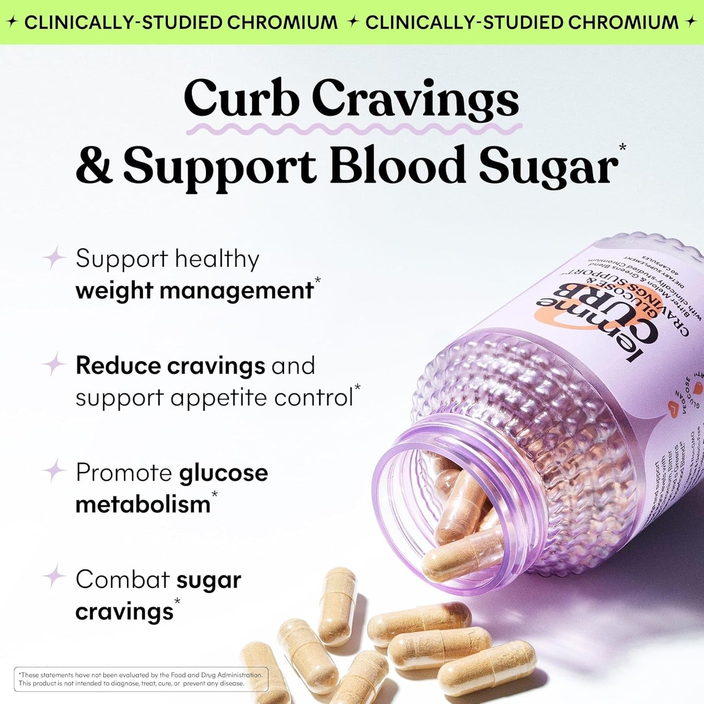 Support Weight Management with Clinically Studied Chromium Picolinate, Bitter Melon, Ceylon Cinnamon & Greens Blend - Drug-Free and Vegan Formula for Curbing Cravings and Improving Carb Metabolism