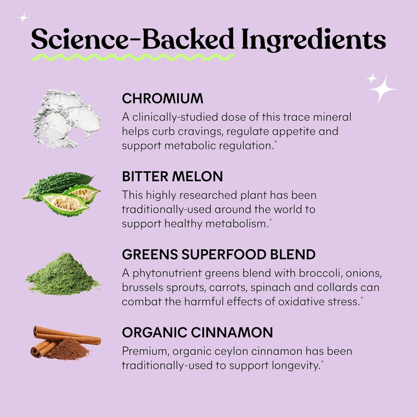 Support Weight Management with Clinically Studied Chromium Picolinate, Bitter Melon, Ceylon Cinnamon & Greens Blend - Drug-Free and Vegan Formula for Curbing Cravings and Improving Carb Metabolism
