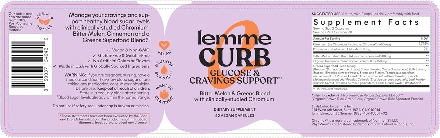 Support Weight Management with Clinically Studied Chromium Picolinate, Bitter Melon, Ceylon Cinnamon & Greens Blend - Drug-Free and Vegan Formula for Curbing Cravings and Improving Carb Metabolism