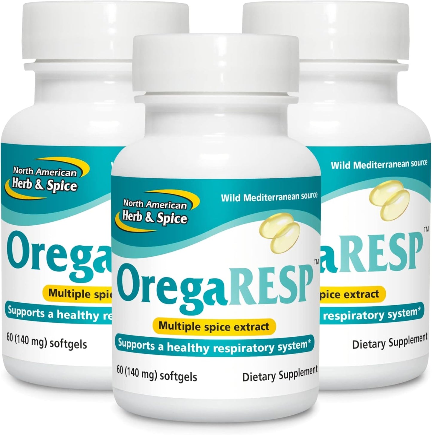 Supports Immune & Respiratory Health Softgels - Pack of 3 - North American Herb & Spice OregaResp P73 - Oreganol P73 Oregano Oil - Non-GMO - 90 Servings