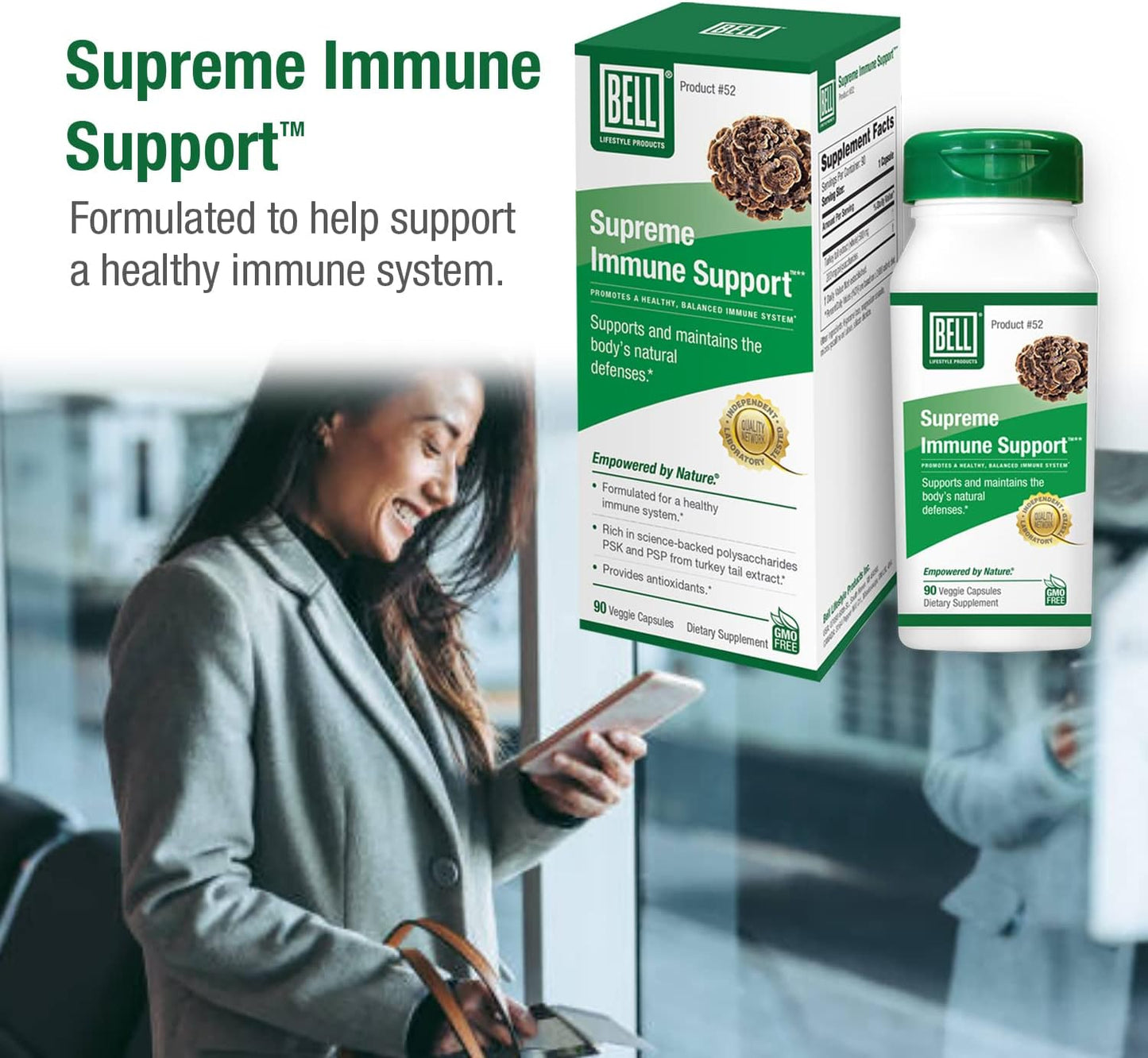 Supreme Immune Support Mushroom Supplement with Turkey Tails - Natural Blend for Immune Support | 90 Capsules
