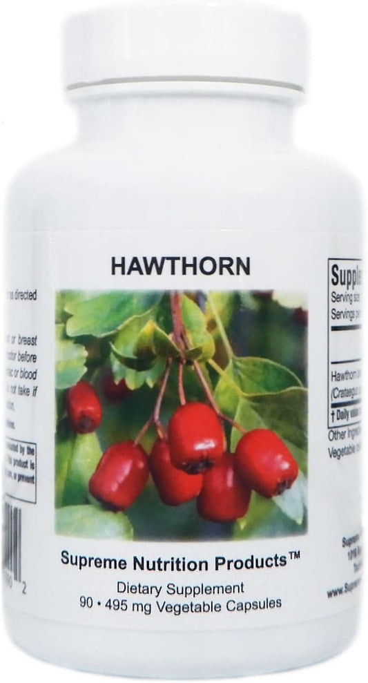 Supreme Nutrition Hawthorn Berry Capsules - 90 Vegetarian Capsules of Pure Hawthorn Berry Formula