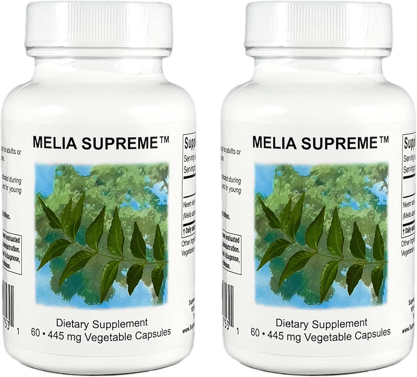 Supreme Nutrition Melia Supreme Neem Leaf Powdered Capsules - 120 Vegetarian Capsules