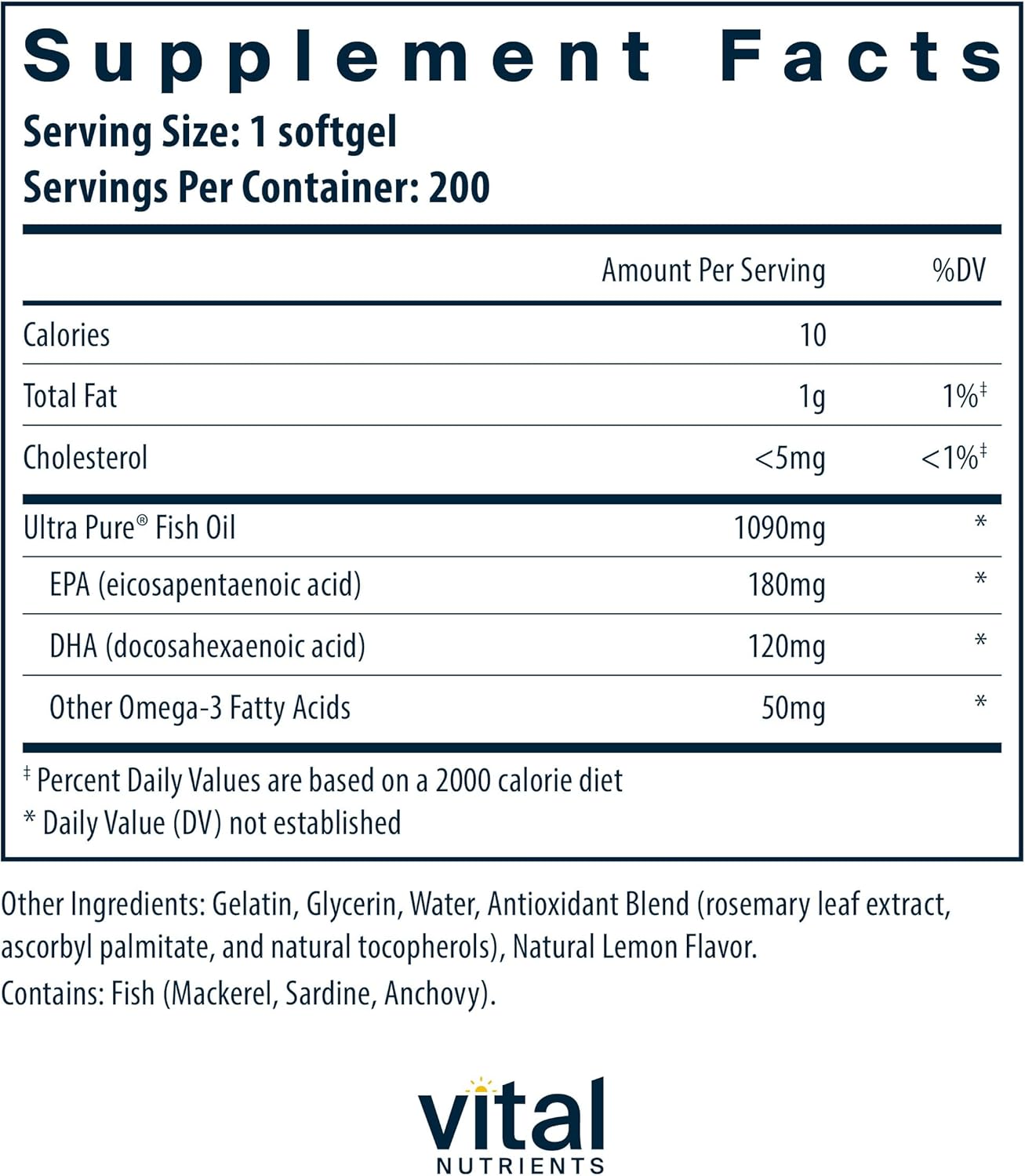 Sustainably Sourced Lemon Flavored Fish Oil 350 Softgels | Supports Heart, Brain, & Immune Health with EPA & DHA Omega-3 Fatty Acid | Gluten, Dairy, Soy Free