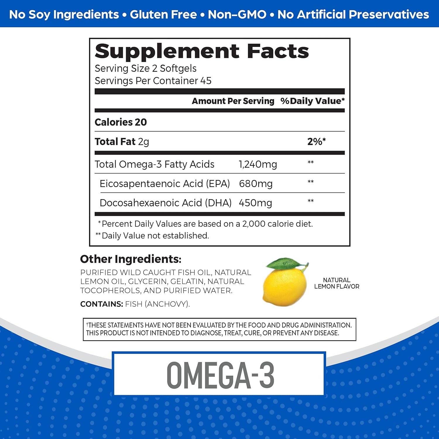 Sustainably Sourced Orgain Fish Oil Omega 3 Supplement - 1130mg EPA & DHA, Supports Joint, Eye, Brain, Heart Health - No Mercury or Toxins, 90 Softgels