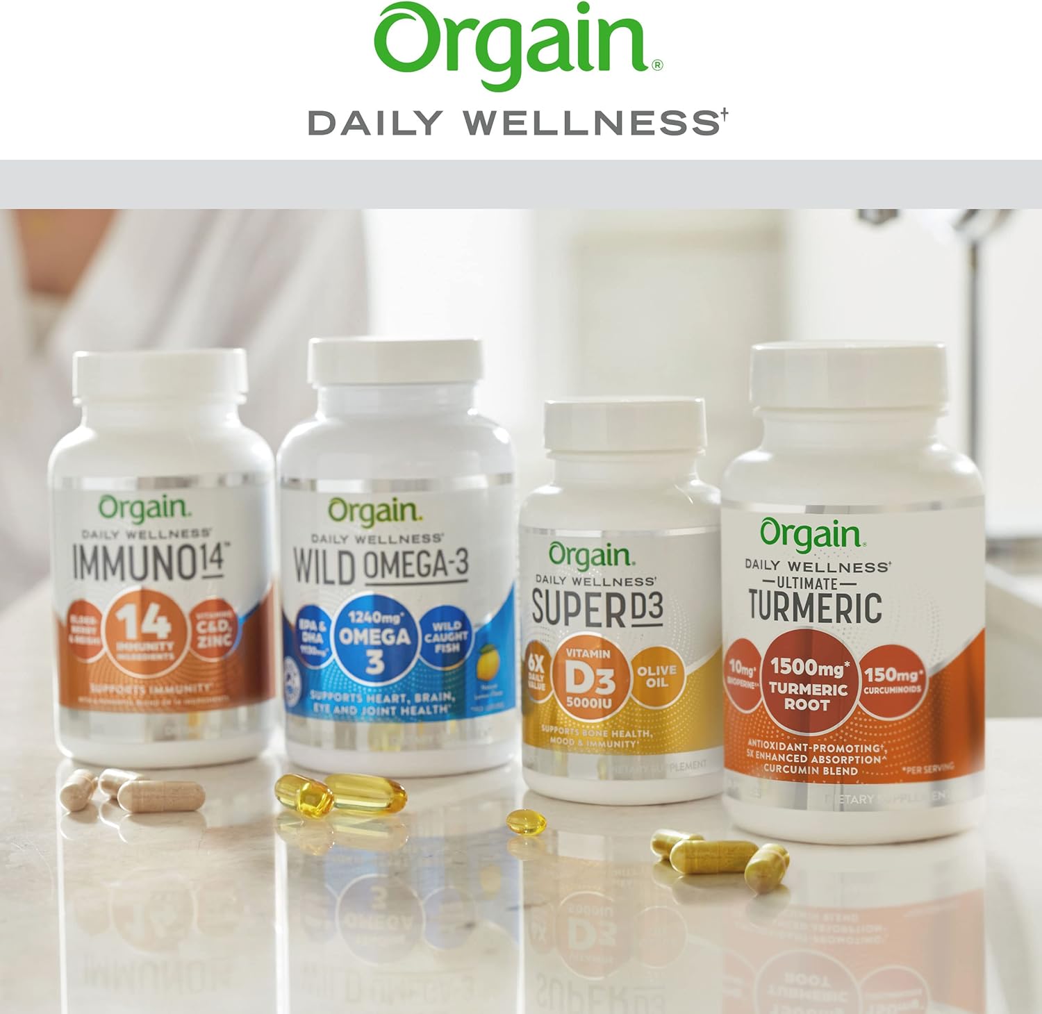Sustainably Sourced Orgain Fish Oil Omega 3 Supplement - 1130mg EPA & DHA, Supports Joint, Eye, Brain, Heart Health - No Mercury or Toxins, 90 Softgels