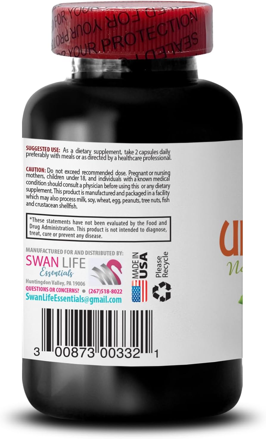 SWAN LIFE ESSENTIALS Uric Acid Control Capsules - Reduce Uric Acid Formation and Buildup Fast with Cranberry and Tart Cherry Extract - 60 Capsules