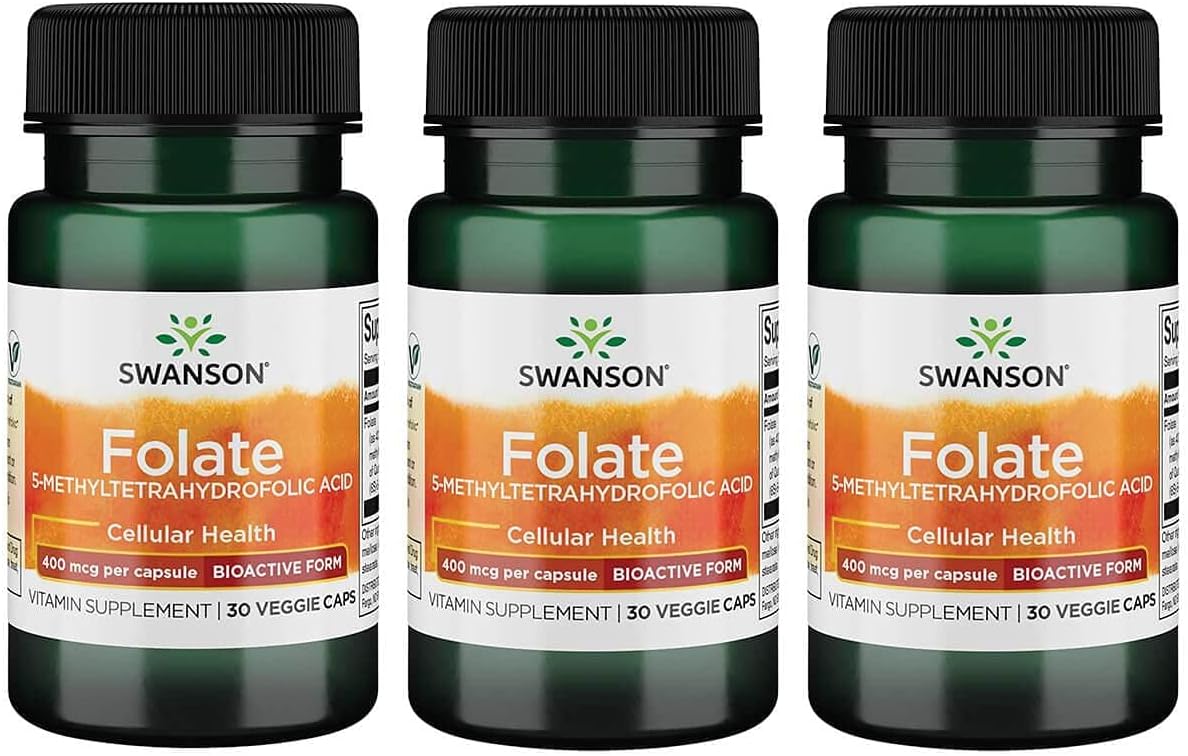 Swanson 5-Methyltetrahydrofolic Acid 400 mcg Veg Capsules - Pack of 90