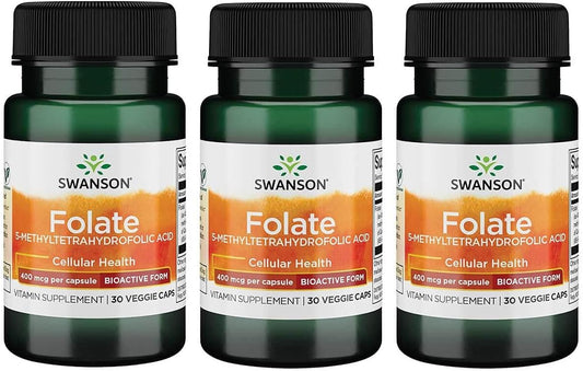 Swanson 5-Methyltetrahydrofolic Acid 400 mcg Veg Capsules - Pack of 90