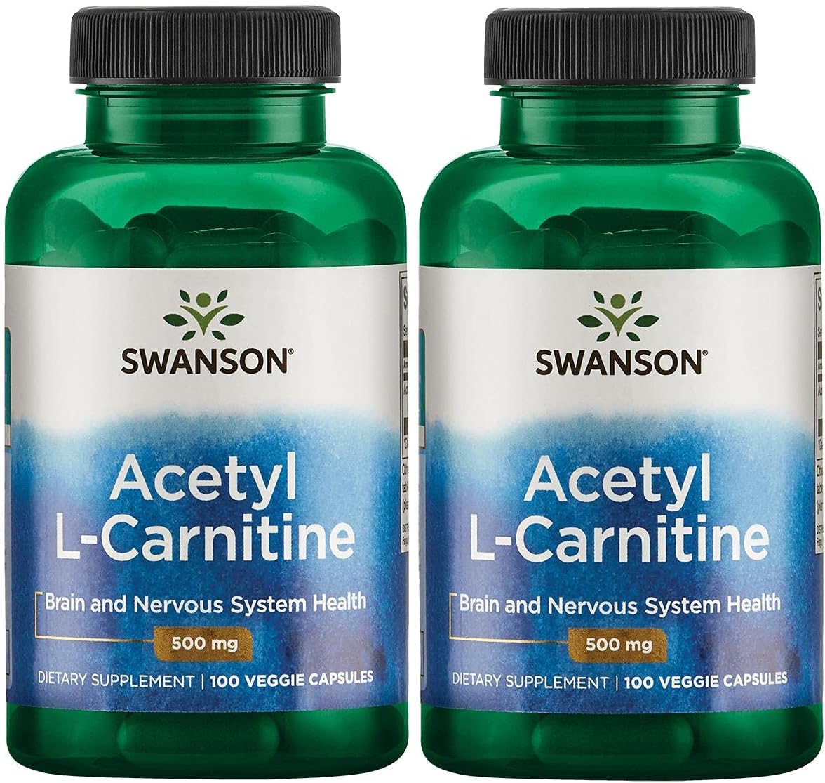 Swanson Acetyl-L-Carnitine Supplement for Cognitive Health & Muscle Support - Natural Formula for Nervous System Health - 200 Veggie Capsules