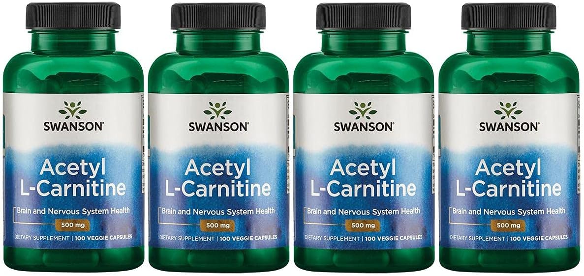 Swanson Acetyl-L-Carnitine Supplement for Cognitive & Muscle Support - Natural Formula for Nervous System Health - 400 Veggie Capsules