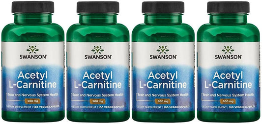 Swanson Acetyl-L-Carnitine Supplement for Cognitive & Muscle Support - Natural Formula for Nervous System Health - 400 Veggie Capsules