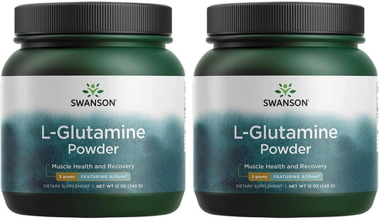 Swanson Ajipure L-Glutamine Powder 12 Ounce (340 g) - Pack of 2