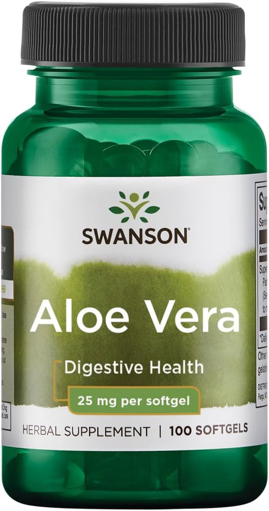 Swanson Aloe Vera Softgels - 25mg, 100 Count Bottle
