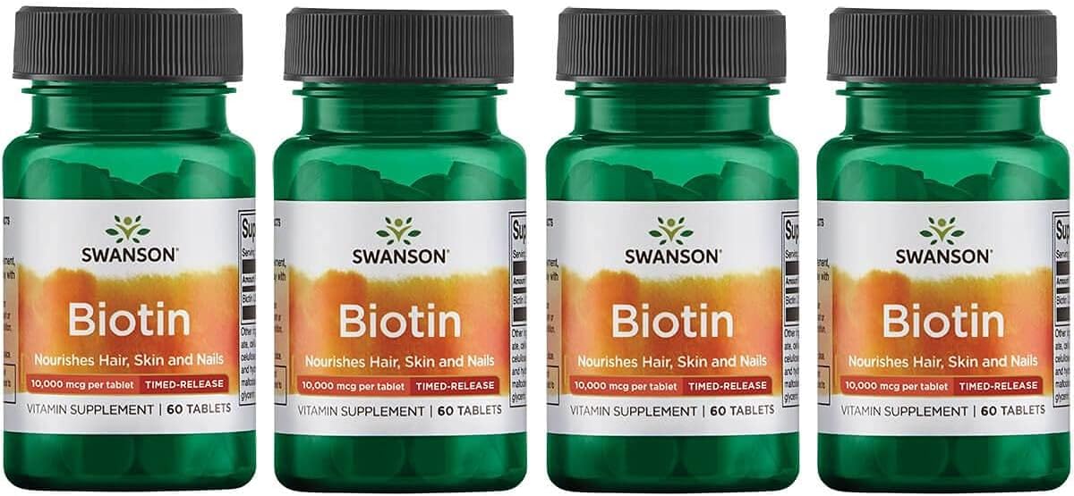 Swanson Biotin 10,000 mcg Timed-Release Tablets - 240 Tabs
