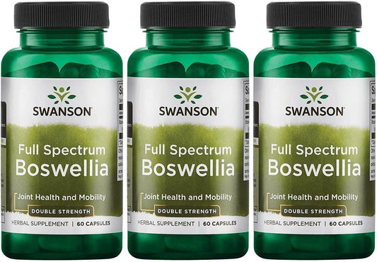 Swanson Boswellia Double Strength Herbal Supplement for Joint Support - Ayurvedic Herb for Flexibility & Mobility - 60 Capsules x 800mg (3 Pack)